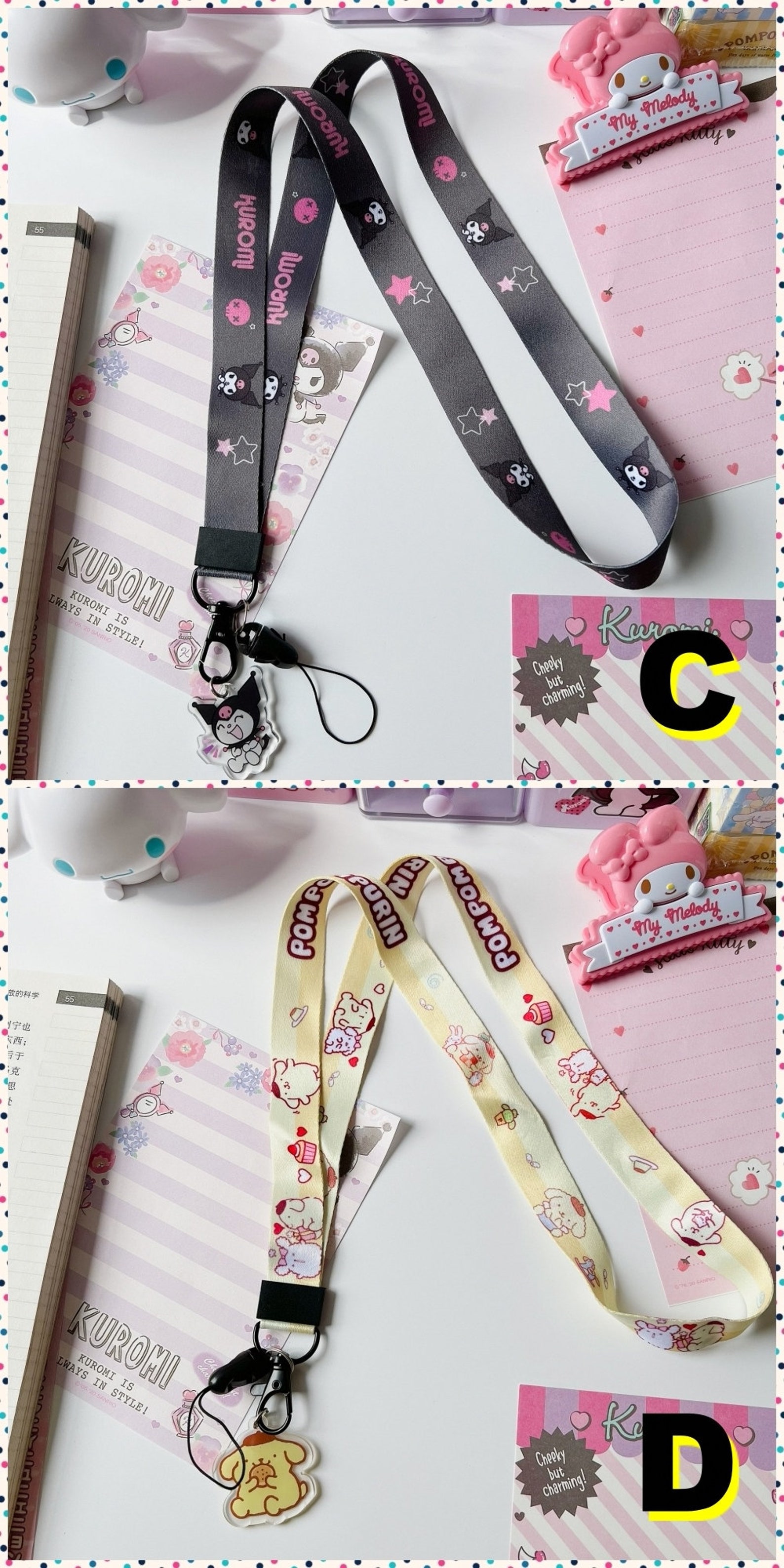 Cute Lanyard Kawaii Keychain Holder ID Badges Strap Keys Etsy UK