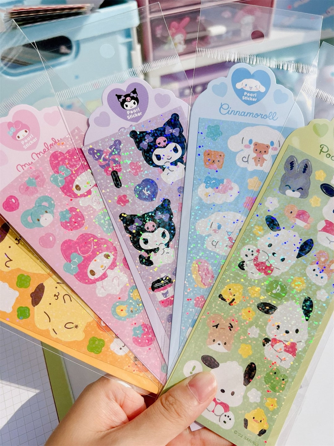 Cute Glitter Stickers Kawaii Sticker Shimmer Kawaii Sticker Pack Sweet  Label 