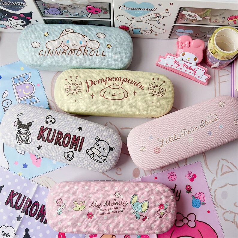 Cute Eyeglass Case With Eyeglass Cloth Portable Hard Sunglass Etsy