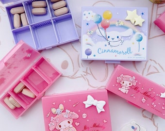 Caja de pastillas, organizador de pastillas, contenedor de vitaminas portátil, caja de aceite de pescado Animal Kawaii, soporte de hígado de bacalao Adorable, clasificador de joyas