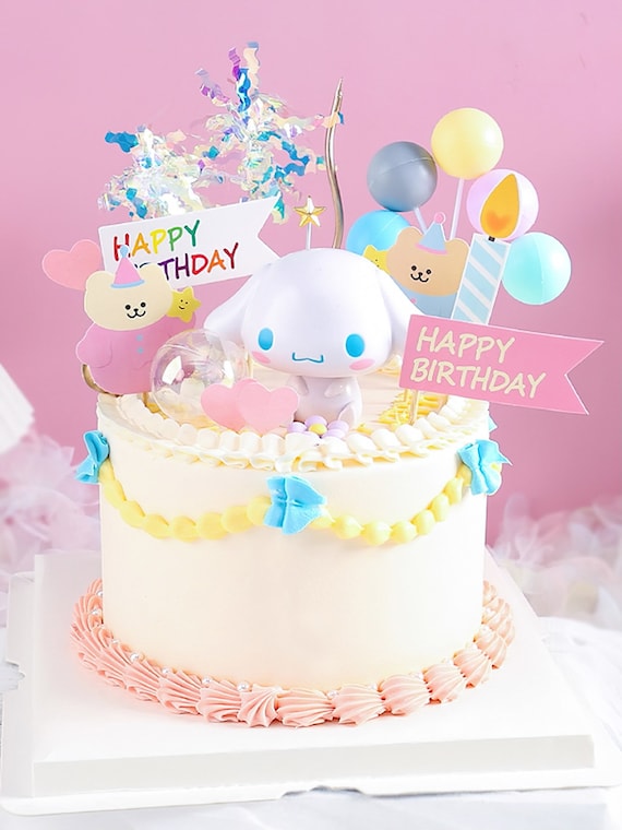 Cute Birthday Cake Decoration Kawaii Action Figure Sculpture Kawaii Cake  Topper Adorable Animal Theme Baby Shower Party Supplies 