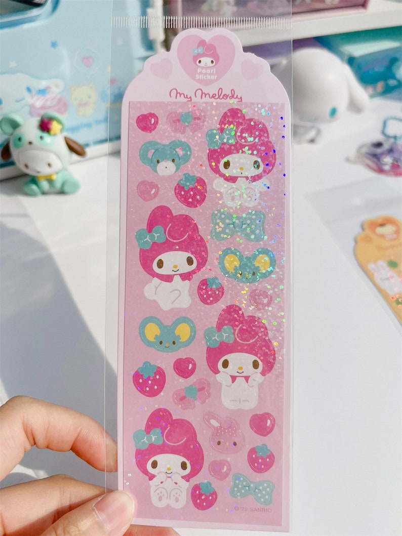 Cute Glitter Sticker Kawaii Shimmer Stickers Laptop Sticker Etsy