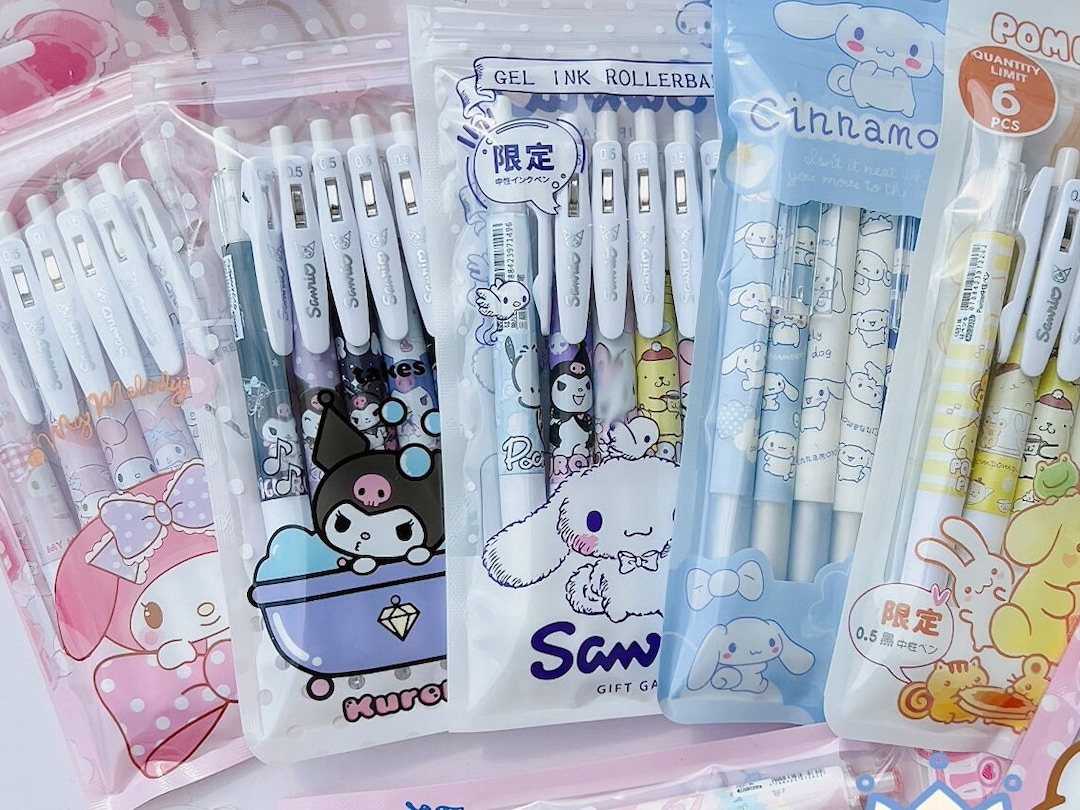 Yatniee 6pcs Kawaii Gel Pens Quick Drying Cute Pens Pretty