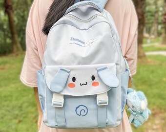 Cute Cool Backpack with Matching Pendant Pins Accessories, Kawaii Bookbag Cartoon Rucksack Travel Daypack, 40*26*15 cm/ 16*10*6 in