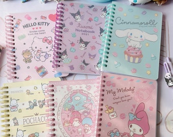 Cute Spiral Pocket Notebook A6 Size Lined Paper Kawaii Ruled Journals Adorable Animal Pattern Back to School Girls Gift