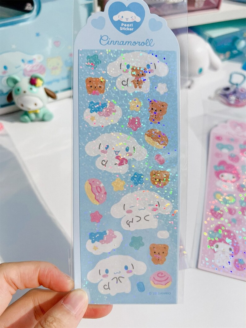 Cute Glitter Sticker Kawaii Shimmer Stickers Laptop Sticker Etsy