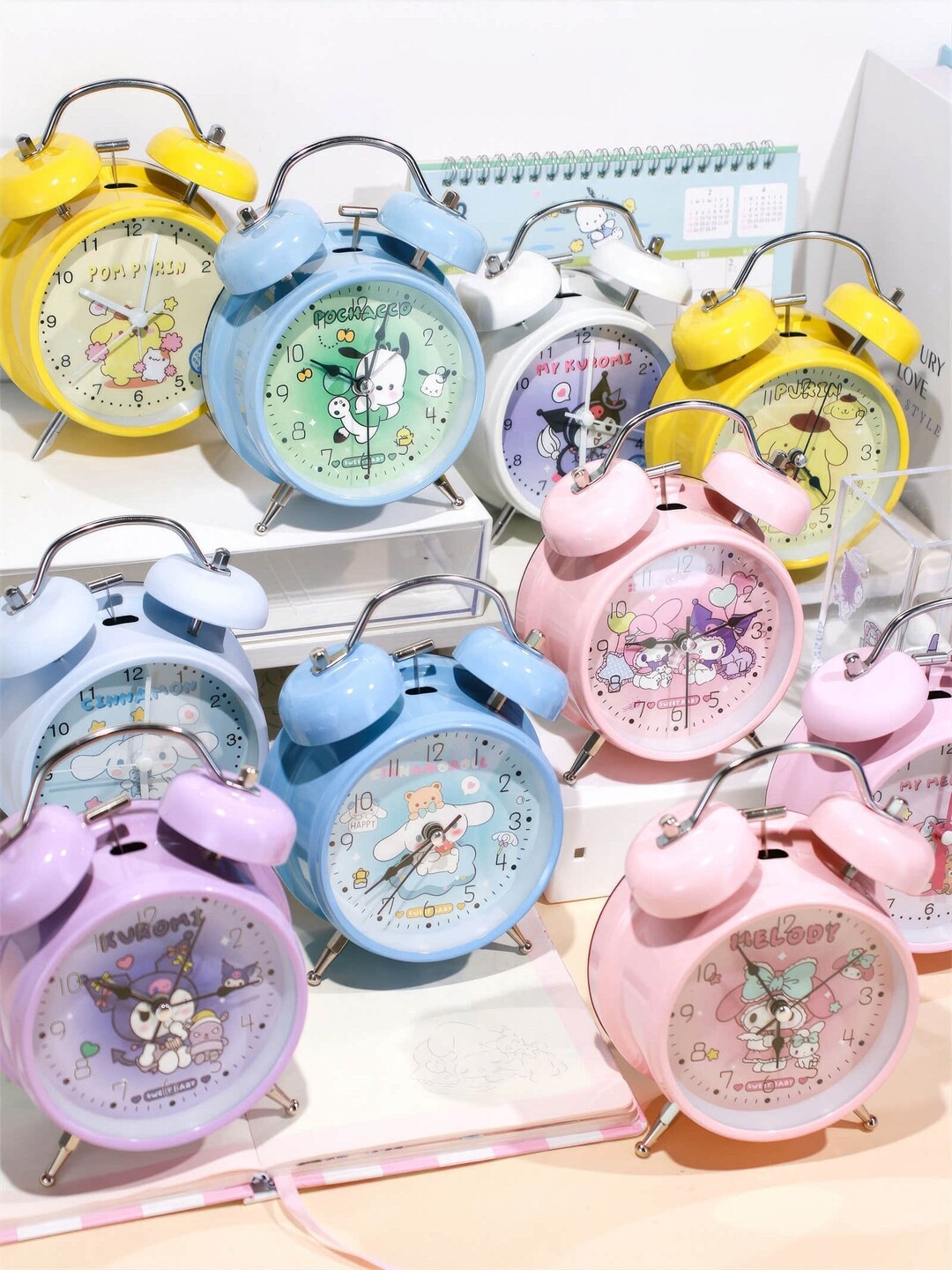 Cute Cartoon Alarm Clock With Soft Night Light, Loud Ringtone, Silent