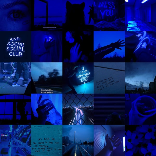 Blue Collage Kit Etsy
