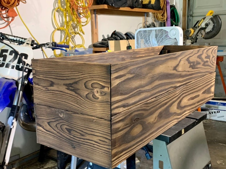 Shou Sugi Ban Wood Planter Box Size Large - Etsy