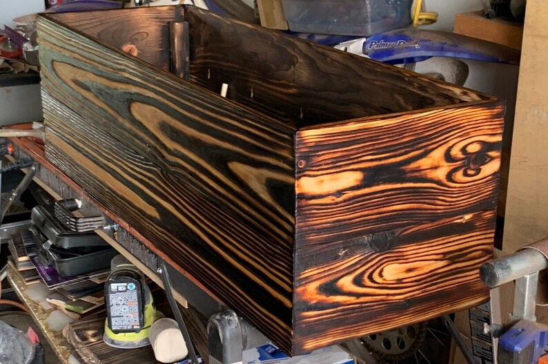 Shou Sugi Ban Wood Planter Box Size Large - Etsy UK