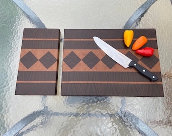 Cutting boards set. End grain. Wood. Walnut/Cherry. Large & small boards.