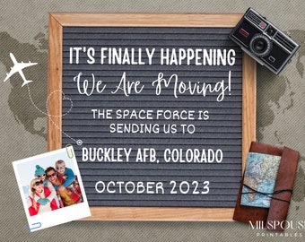 Instant Digital Download for Social Media -Travel Adventure Moving Announcement - Military PCS - cute - adventure - New Duty Station -