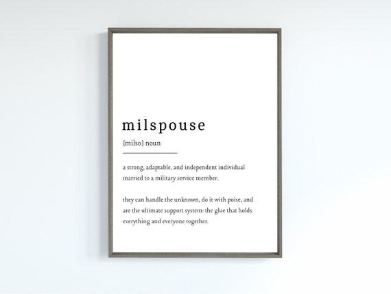 Printable Art, Military Spouse Definition Print, Wall Art Prints, Quote Print, Minimalist Print, Instant Download, Military Print Download