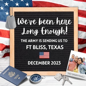 Instant Digital Download for Social Media - Moving Announcement - Military PCS - With Photo - New Duty Station - Military Cute Announcement