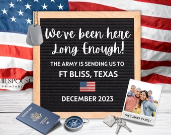 Instant Digital Download for Social Media - Moving Announcement - Military PCS - With Photo - New Duty Station - Military Cute Announcement