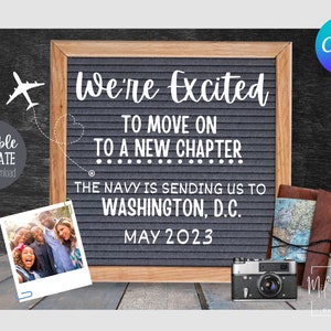 Instant Download for Social Media-Editable Moving Announcement-Military PCS-New Duty Station-Military Digital Moving Announcement-Adventure