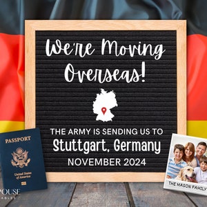 Germany - Instant Download - Digital for Social Media - Moving Announcement - Military PCS - With Photo - New Duty Station - Editable