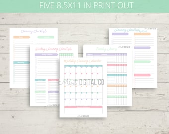 Spring cleaning checklist, printable, goodnotes, house cleaning, family chores