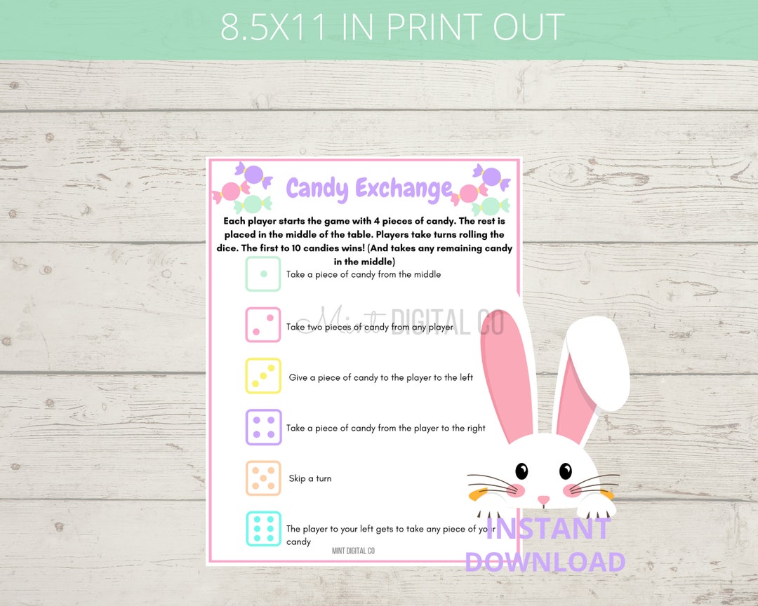 Easter Candy Exchange Game, Family Fun, Kids Activity, Adult Party