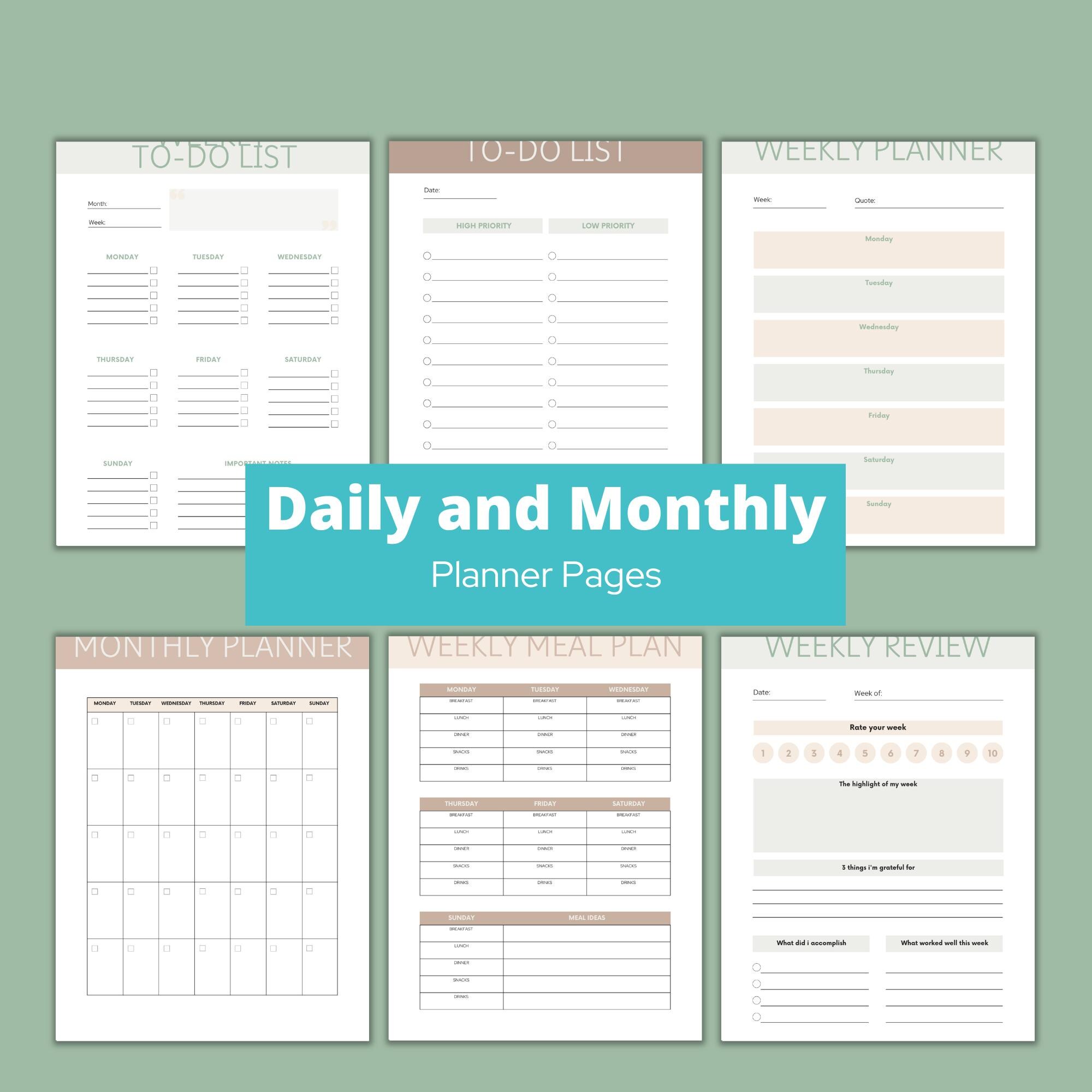Productivity Workbook: 65 Pages Daily, Weekly, Monthly Planning, to Do ...