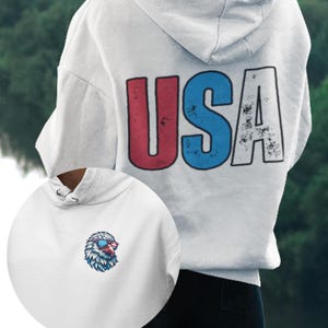 USA Sweatshirt, Bald American Eagle, 4th of July Graphic Sweatshirt, Fourth of July Hoodie