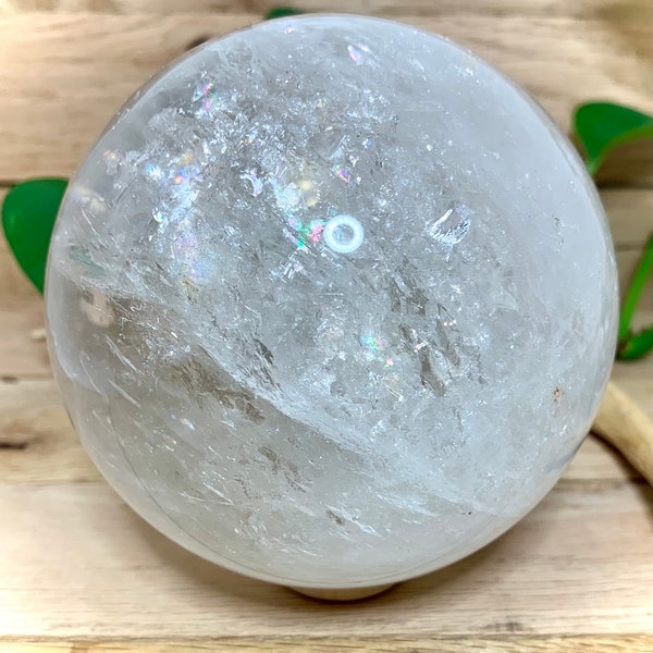 Clear Quartz Spheres - Extra Large Natural Clear Quartz, Rainbows, Crystal Sphere with Stand
