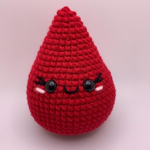 Crochet Drop of blood plushie handmade plush nurse gift