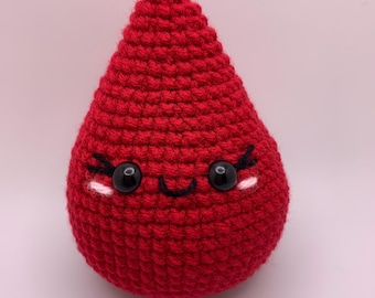 Crochet Drop of blood plushie handmade plush nurse gift