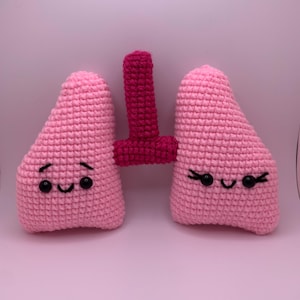Gehäkelte Lunge Plushie Organe häkelte handgemachte Krankenschwester Geschenk Arzt Geschenk Arzt Geschenk