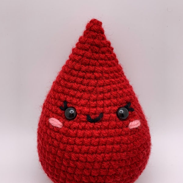 Crochet Drop of blood plushie handmade plush nurse gift