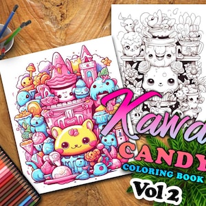 Kawaii Candy Vol 2 Coloring Pages | 50 Pages | Cute Coloring Pages | For Kids and Adults | Digital Download image 5