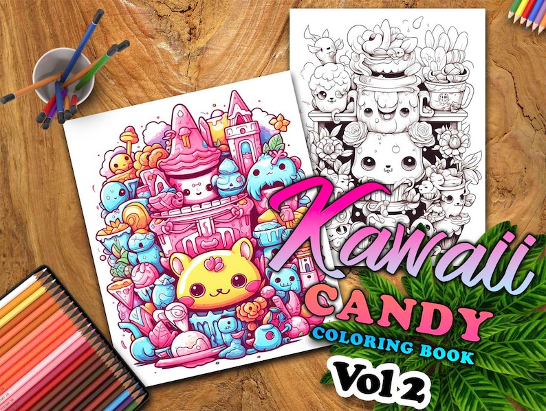 Kawaii Candy Vol 2 Coloring Pages | 50 Pages | Cute Coloring Pages | For Kids and Adults | Digital Download image 5
