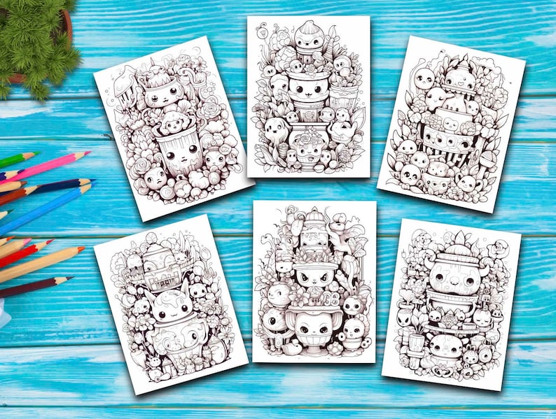 Kawaii Candy Vol 2 Coloring Pages | 50 Pages | Cute Coloring Pages | For Kids and Adults | Digital Download image 3