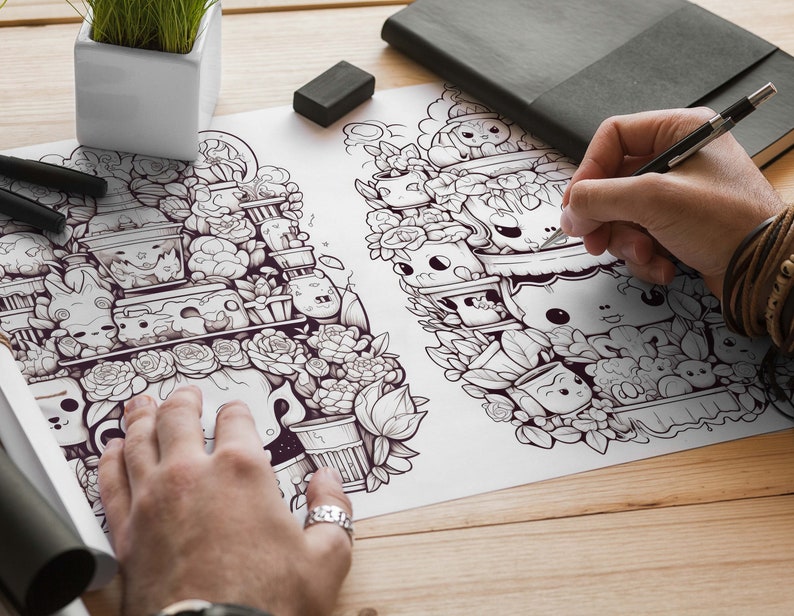 Kawaii Candy Vol 2 Coloring Pages | 50 Pages | Cute Coloring Pages | For Kids and Adults | Digital Download image 8