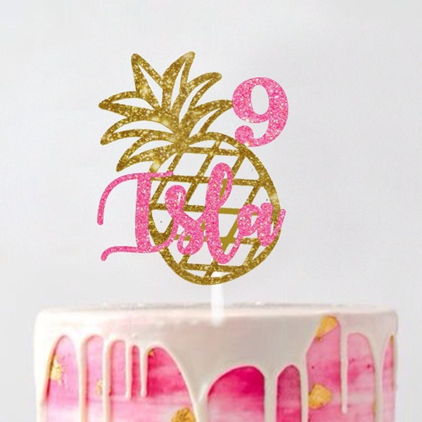 Pineapple Cake topper |  Pineapple Any Name Age Cake Topper || Theme Cake Topper | Customize Cake Topper | Name Cake Topper