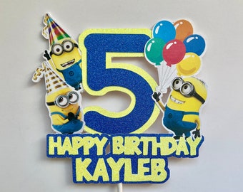 Minions Any Name/Age Cake Topper | Theme Cake Topper | Customize Cake Topper | Name Cake Topper