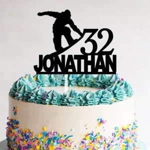 Snowboard Any Name Cake Topper || Theme Birthday Cake Topper | ANY Name Cake Topper | Customize Cake Topper