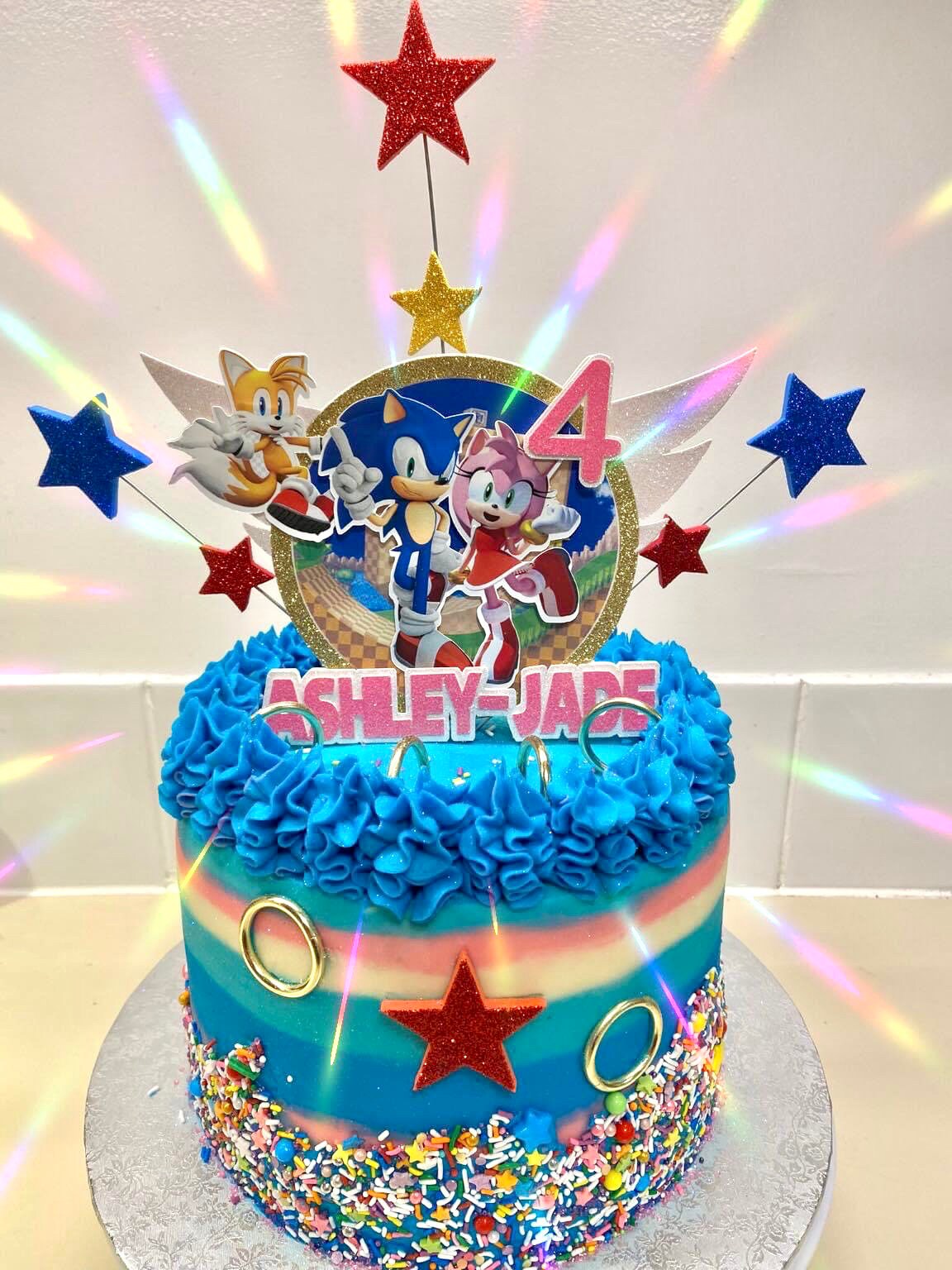 Shaker Cake Topper Sonic / Sonic Cake Topper / Sonic the Hedgehog Cake  Topper / Sonic Party Decoration / Sonic Topper / 3D Cake Topper 