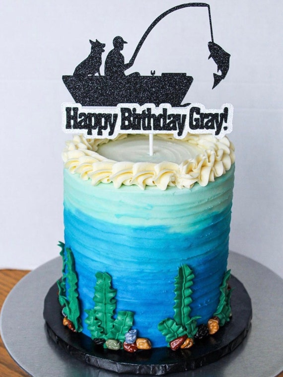 Fishing Birthday Cake Topper, Bass Fishing Cake Decor, Catching Fish Cake  Topper -  Ireland