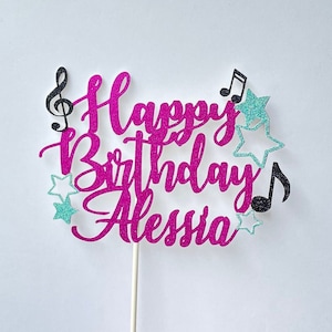 Music & Happy Birthday ANY Name Cake Topper || Music Theme Cake Topper | Customize Cake Topper | ANY Name Cake Topper | Happy Birthday Name