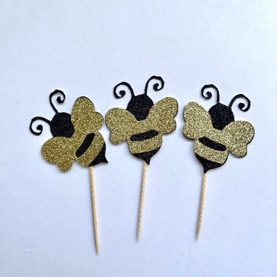 Bee cupcake topper Honey Bee party decorations Bee cupcake toppers Party supplies Cupcake Topper Theme Cupcake Topper