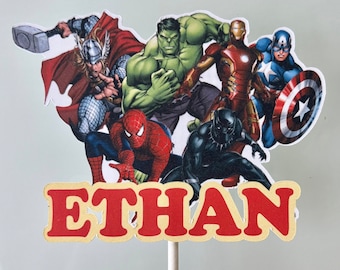 2D SUPERHERO AVENGERS NAME Cake Topper || Birthday Cake Topper || Customize Cake Topper