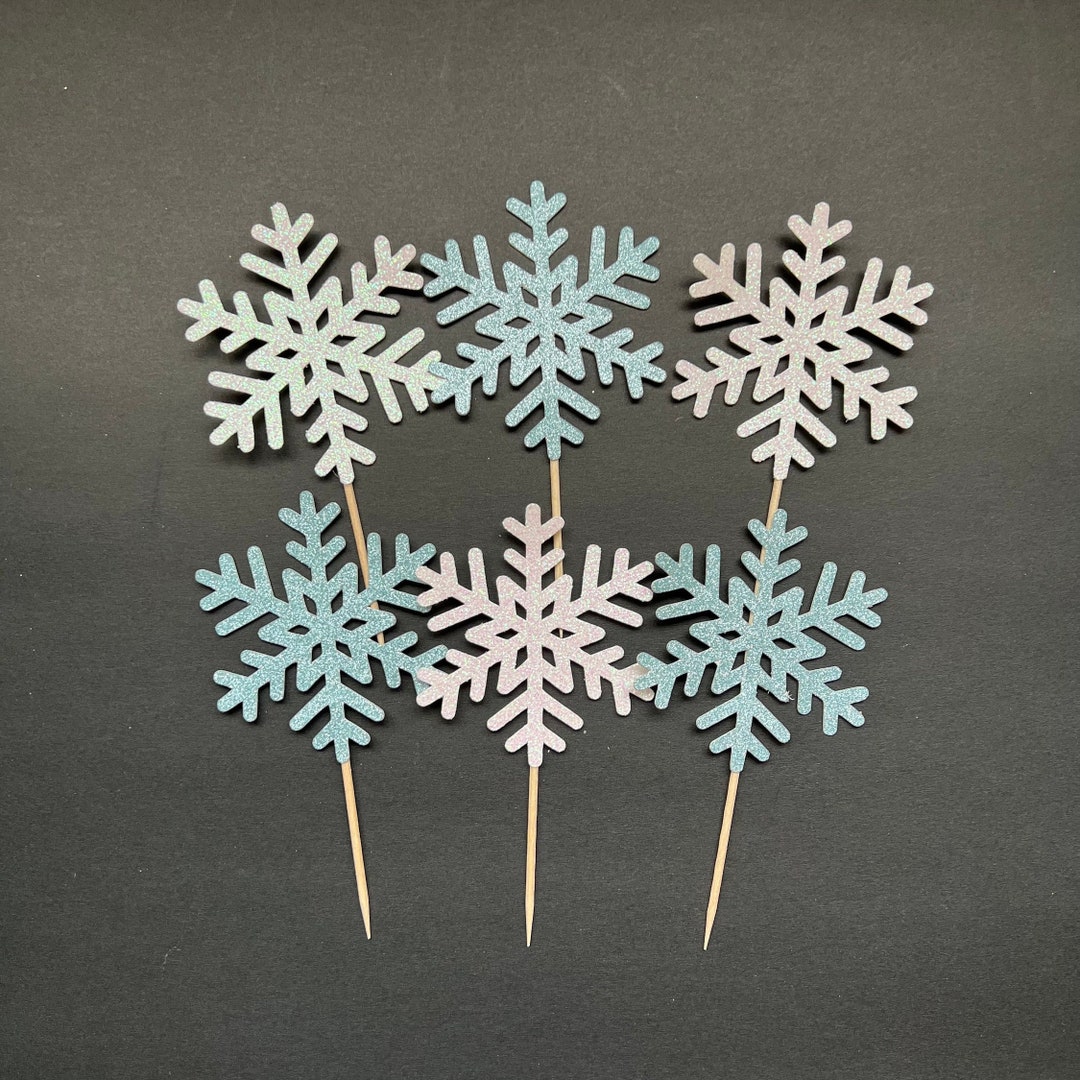 Snowflake Topper Snowflake Cupcake Topper Theme Cupcake Etsy
