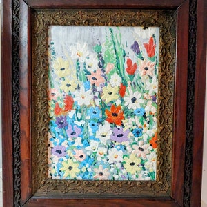 Medley of flowers-- encaustic painting