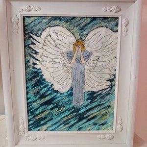 The Stricken city- encaustic painting