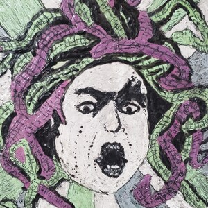 Medusa-- encaustic  painting