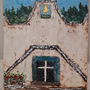 Church-- encaustic painting