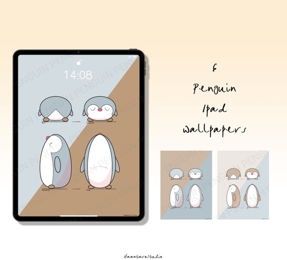 Blue and Brown Penguin Ipad Wallpaper Cute Animal - Etsy Blue and Brown Penguin Ipad Wallpaper Cute Animal - Etsy