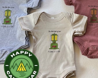 Happy Camper Baby Bodysuit: Lantern Print, Camping Clothes