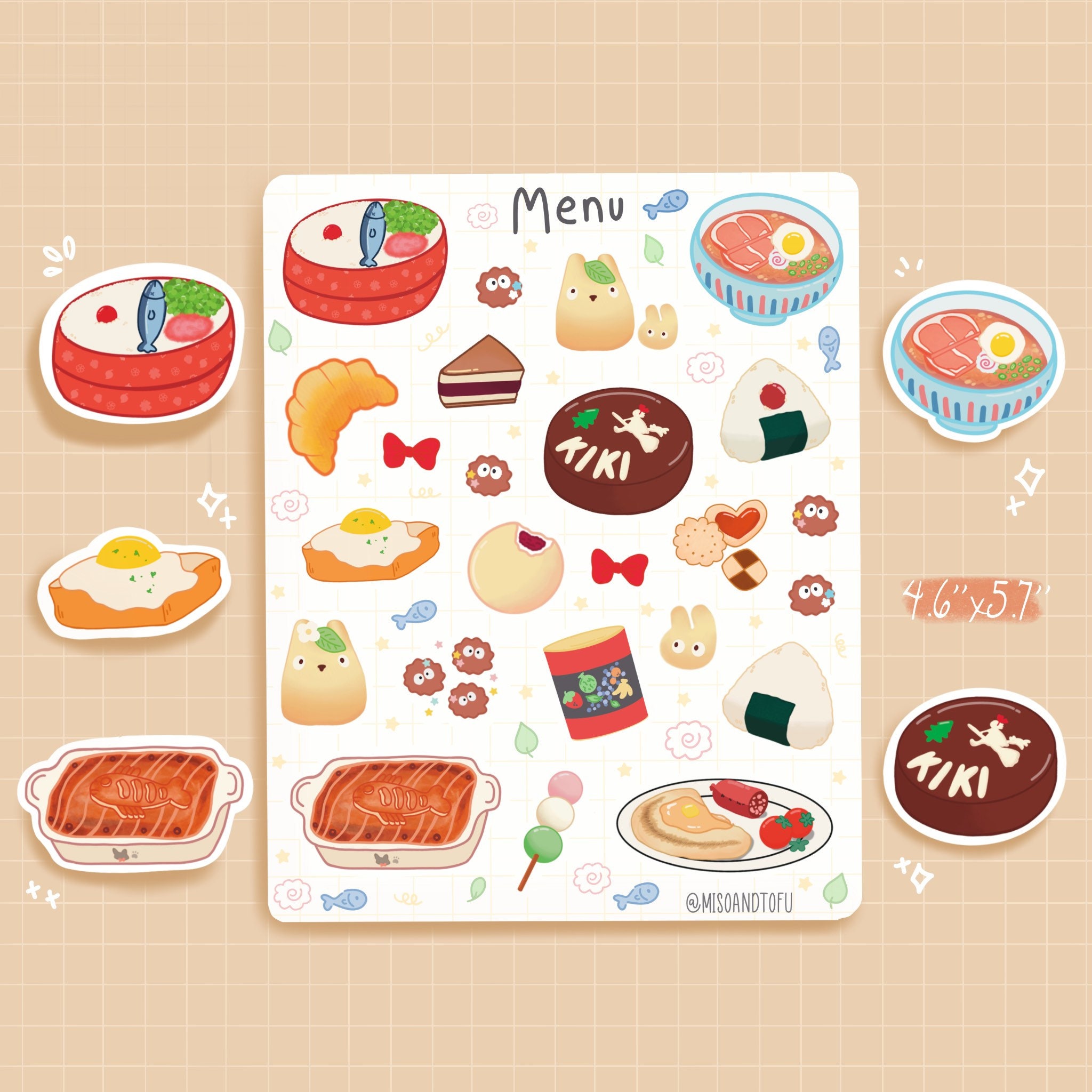 Kawaii Anime Food Theme Sticker Sheet Cute Bullet Journal, Bujo, Cozy ...